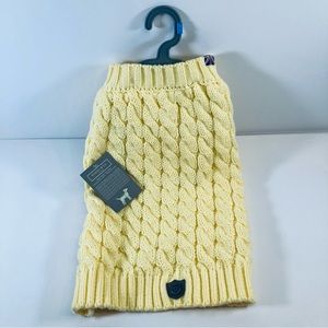 Sydney & Co. London Yellow Knit Dog Sweater Size Medium Cosy Warm Stylish